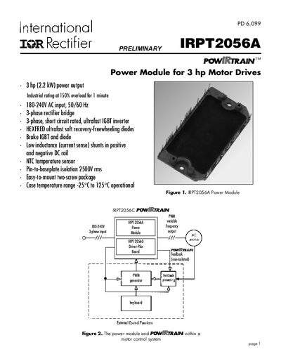 International Rectifier IRPT2056A Power Module Datasheet - cover page
