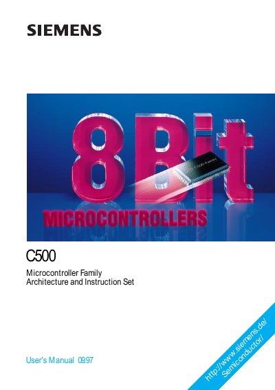 Siemens C500 Microcontroller Family Architecture and Instruction Set User Manual
