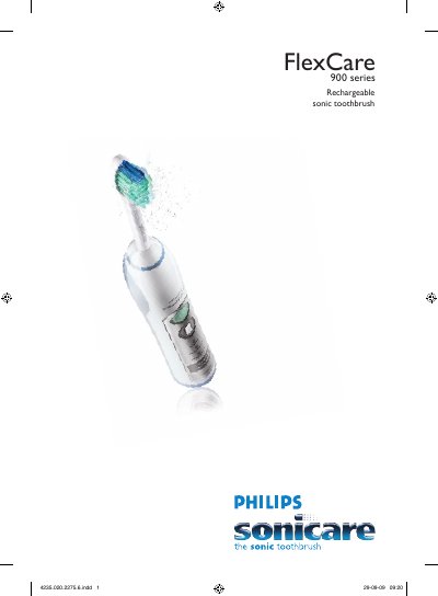 Philips FlexCare e 900 Series Rechargeable Sonic Toothbrush User Manual - cover page