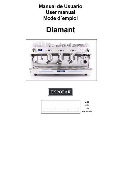 Diamant Coffee Machine User Manual - cover page