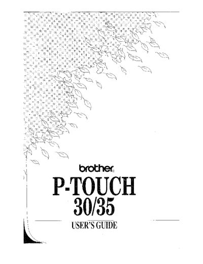 Brother P-TOUCH 30/35 Labeling System User Manual - cover page