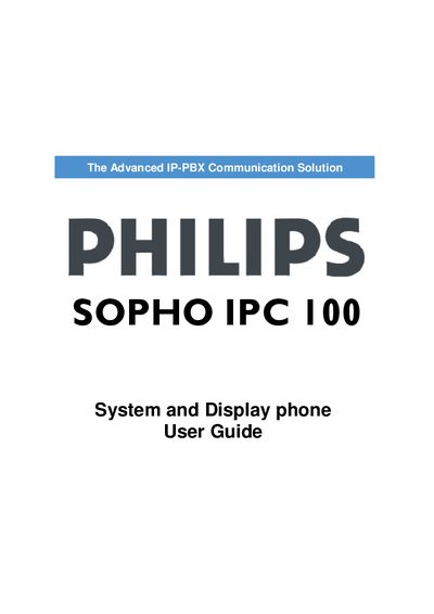 Philips SOPHO IPC 100 User Guide