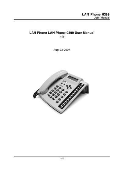 LAN Phone 0399 User Manual - cover page
