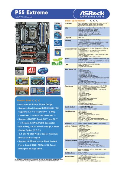 ASRock P55 Extreme Motherboard Manual - cover page