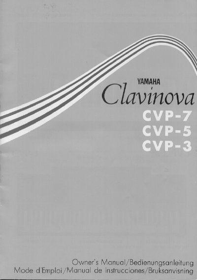 Yamaha Clavinova CVP-7/CVP-5/CVP-3 Owner's Manual - cover page