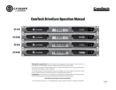 crown CT 475/4150/875/8150 Manual - cover page