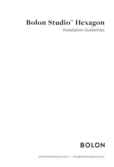Bolon Studio Hexagon Installation Guidelines