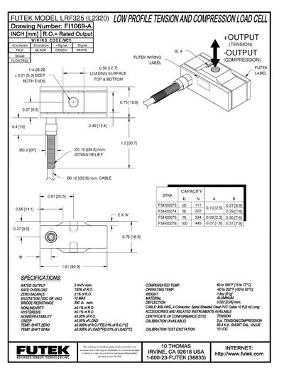 Futek LRF325 Load Cell Datasheet - cover page