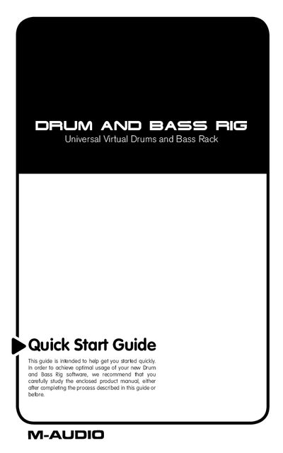M-Audio Drum and Bass Rig Quick Start Guide - cover page