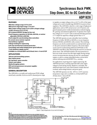 Analog Devices ADP1828 Datasheet