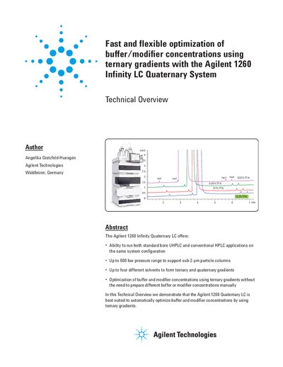 Agilent 1260 Infinity Quaternary LC Technical Overview - cover page