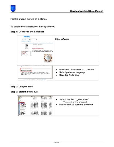 Philips e-Manual Download Guide - cover page