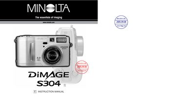 Minolta DIMAGE S304 User Manual - cover page
