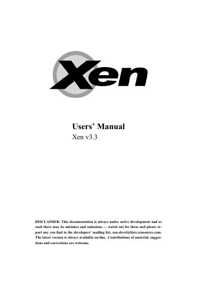 Xen v3.3 User Manual