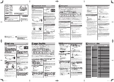Casio SA-76/SA-77/SA-78 Digital Keyboard User's Guide - cover page