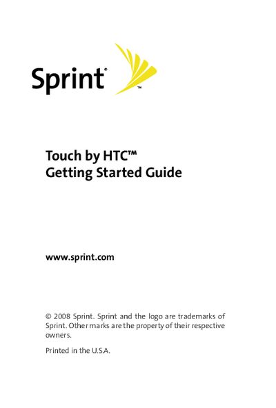 HTC Touch Getting Started Guide - cover page