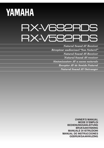 Yamaha RX-V692RDS/RX-V592RDS Owner's Manual - cover page