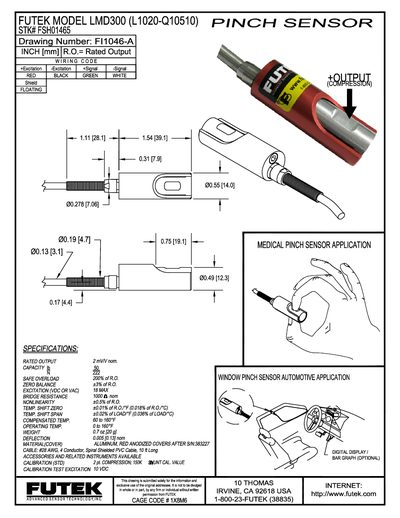 FUTEK MODEL LMD300(L1020-Q10510) Data Sheet - cover page