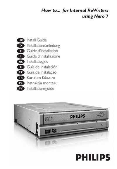 Philips Nero 7 Installation Guide - cover page
