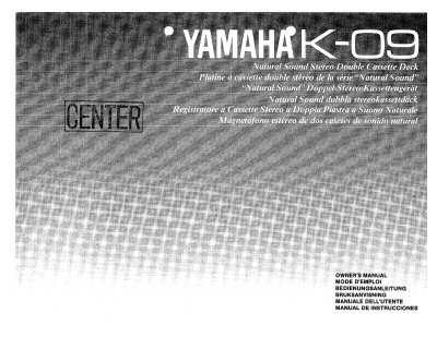 Yamaha K-09 Stereo Cassette Deck Owner's Manual - cover page