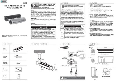 Ezeoo EZ600/B Bullet Camera Operation Manual - cover page