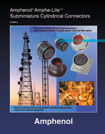 Amphenol Amphe-Lite Subminiature Cylindrical Connectors Product Catalog - cover page