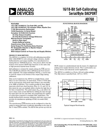 Analog Devices AD760 Datasheet - cover page