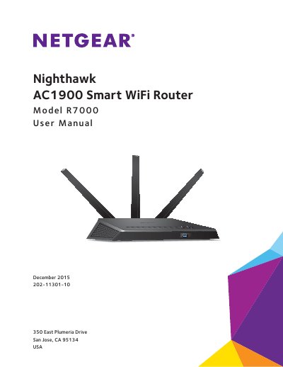 NETGEAR R7000 Nighthawk AC1900 Smart WiFi Router User Manual