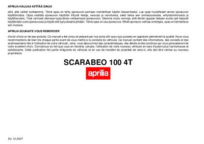 aprilia 852695 Scarabeo 100 4T SF-F MY 2007 Manual - cover page