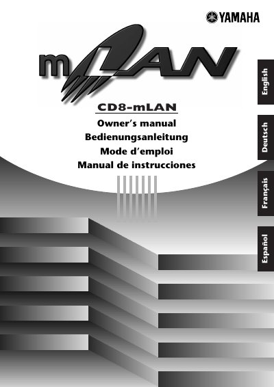 Yamaha CD8-mLAN Owner's Manual