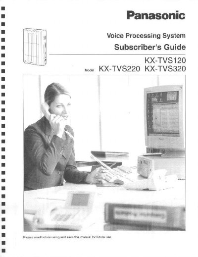 Panasonic KX-TVS120/KX-TCS220/TVS320 Manual - cover page