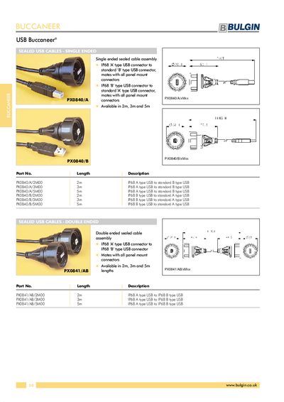 Bulgin USB Buccaneer Product Leaflet - cover page