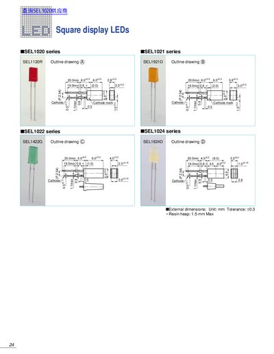 LED Square display LEDS SE1020 SE1021 SE1022 SE1024 - cover page