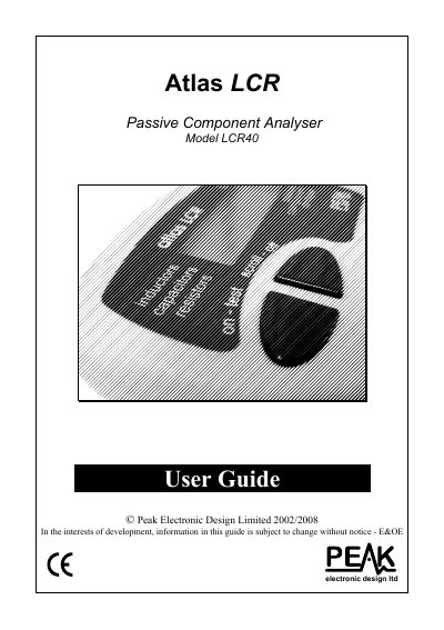 Peak Atlas LCR40 User Guide