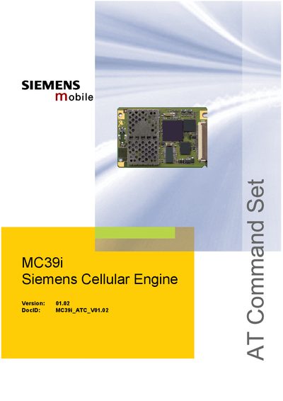 Siemens MC39i Cellular Engine AT Command Set - cover page
