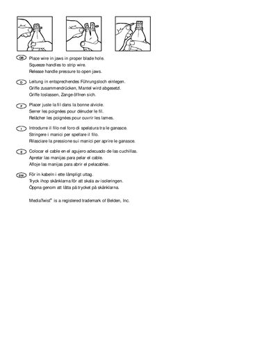 Belden MediaTwist 45-274 Stripmaster Instructions - cover page
