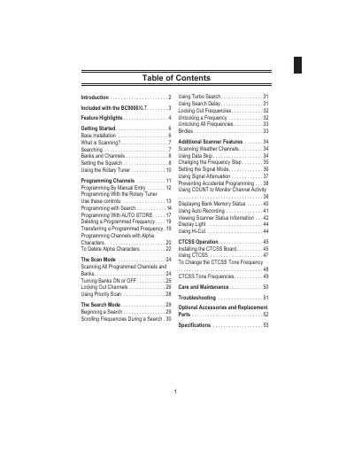 Uniden BC9000XLT Auto Scanner Operating Guide - cover page