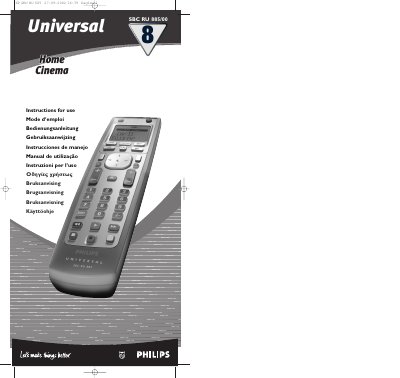 Philips SBC RU885 User Guide - cover page