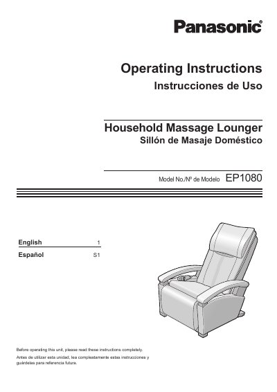 Panasonic EP1080-MUL Manual - cover page