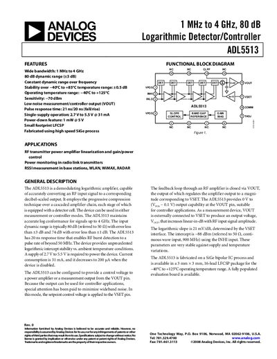 Analog Devices ADL5513 Product Handbook