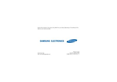 Samsung GT-B7320 Mobile Phone User Manual - cover page