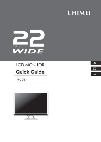 Chimei 227D LCD Monitor User Manual - cover page