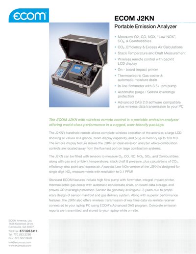 ECOM J2KN Portable Emission Analyzer User Manual