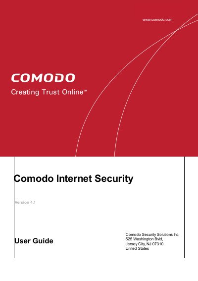 Comodo Internet Security 4.1 User Guide - cover page