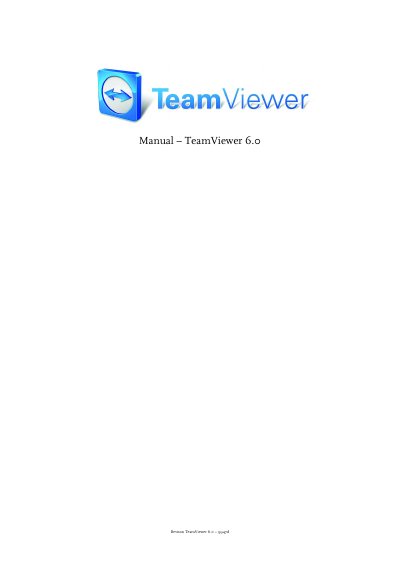 TeamViewer 6.0 User Manual - cover page