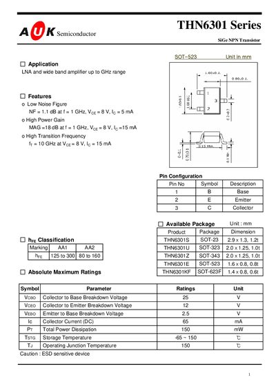 THN6301 Series Datasheet - cover page