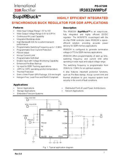 INTERNATIONAL RECTIFIER - PD-97508 IR3832WMPbF handbook - cover page