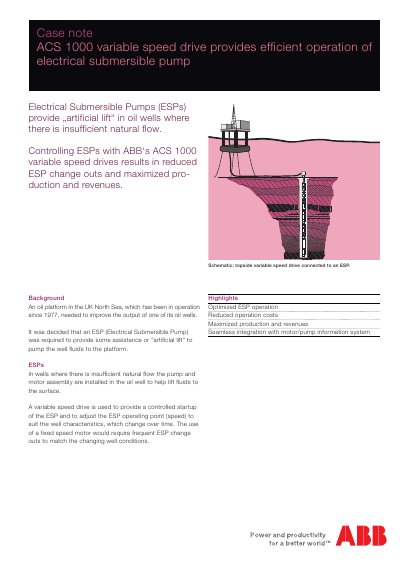 ABB ACS 1000 Variable Speed Drive Product Leaflet - cover page