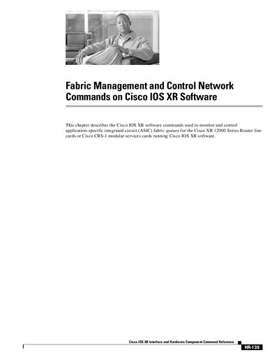 Cisco IOS XR Fabric Management and Control Network Commands - cover page