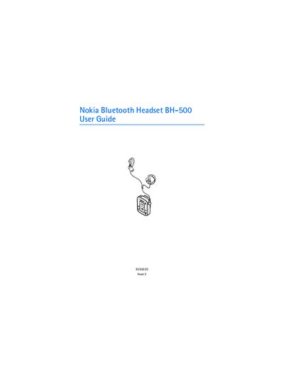 Nokia BH-500 Bluetooth Headset User Guide - cover page